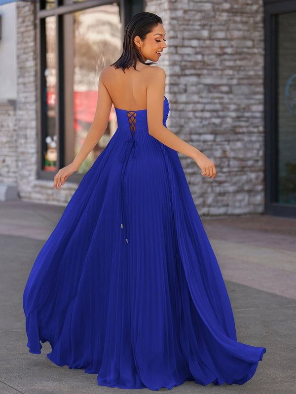 A Line Light Pink Sweetheart Chiffon Long Prom Dress – Prom Dresses by KissProm | Available at KissProm