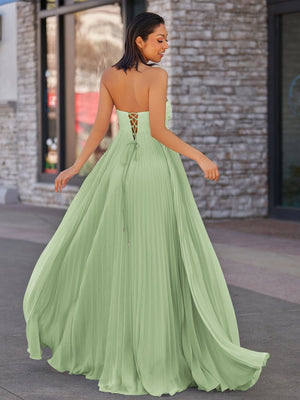 A Line Light Pink Sweetheart Chiffon Long Prom Dress – Prom Dresses by KissProm | Available at KissProm
