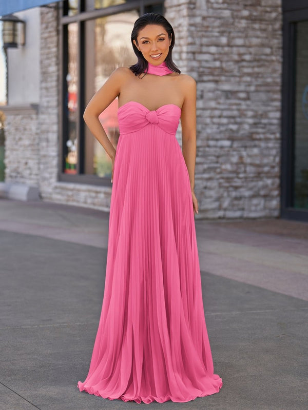 A Line Light Pink Sweetheart Chiffon Long Prom Dress – Prom Dresses by KissProm | Available at KissProm