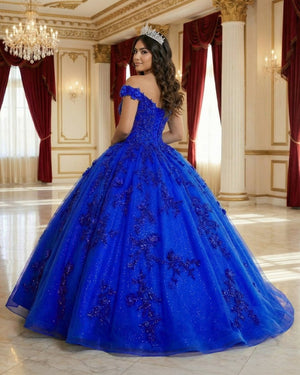 Royal Blue Off the Shoulder Puffy Quinceanera Dresses – Quinceanera Dresses by KissProm | Available at KissProm