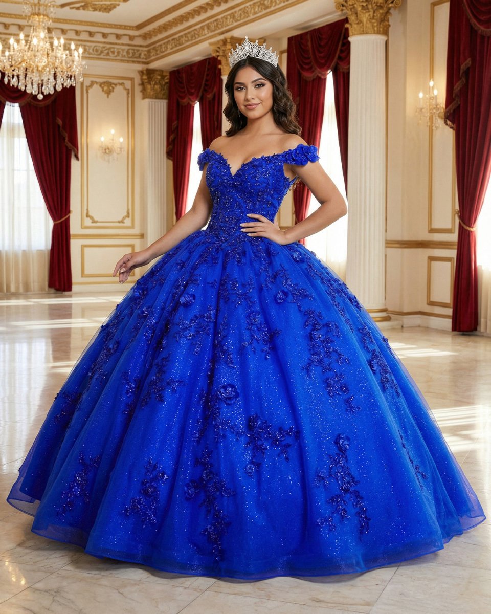 Royal Blue Off the Shoulder Puffy Quinceanera Dresses – Quinceanera Dresses by KissProm | Available at KissProm