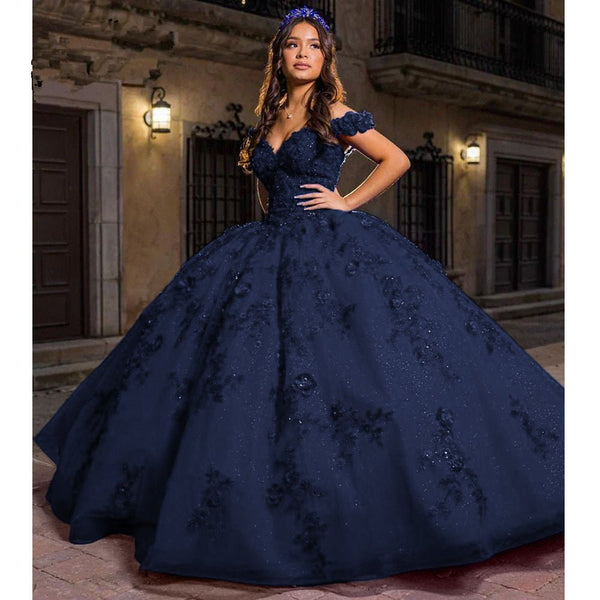 Royal Blue Off the Shoulder Puffy Quinceanera Dresses – Quinceanera Dresses by KissProm | Available at KissProm
