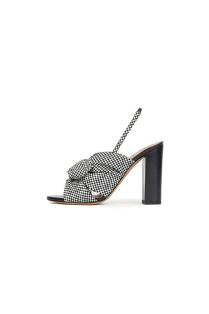 Satin Peep Toe Chunky Heel Outdoor Shoes With Bow - Knot - KissProm