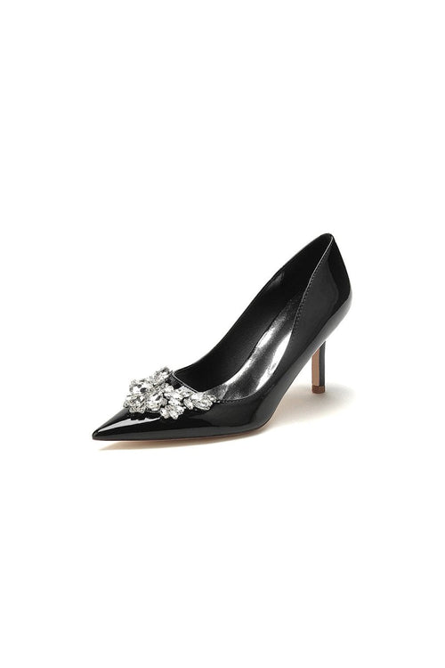 Shiny High Heels with Crystal Embellishments - KissProm