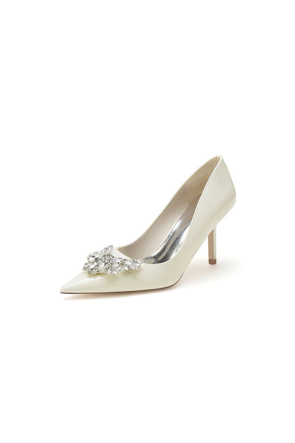 Shiny High Heels with Crystal Embellishments - KissProm