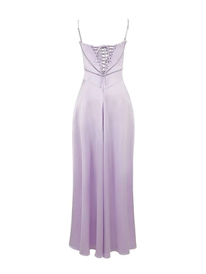 Lavender Straps A-line Long Formal Dress – Prom Dresses by KissProm | Available at KissProm