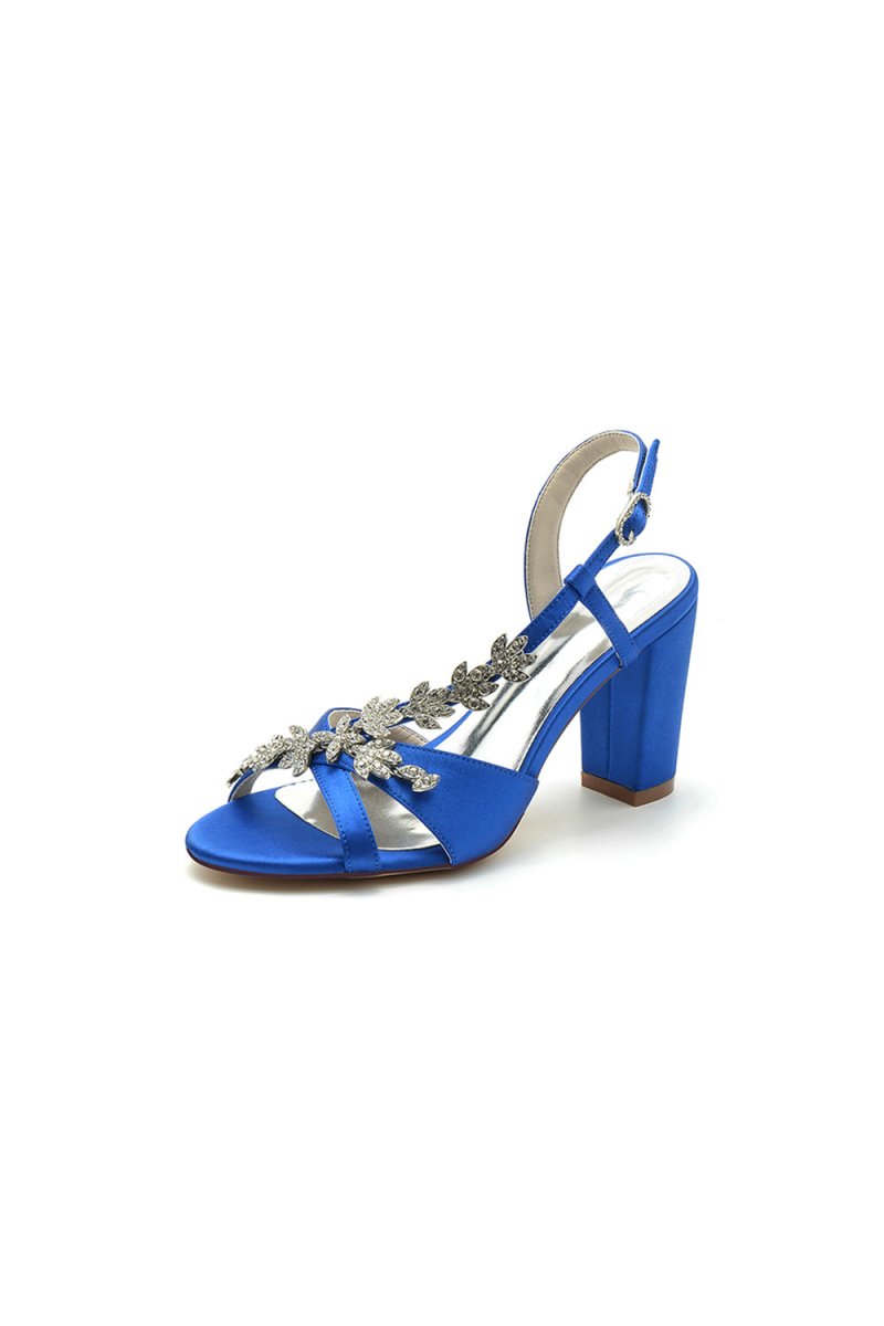 Slingback Strap Open Toe Block Heels - KissProm