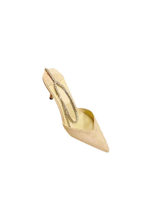 Off White Stiletto Ankle High Heel Sandals - KissProm