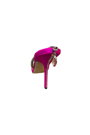 Off White Stiletto Ankle High Heel Sandals - KissProm