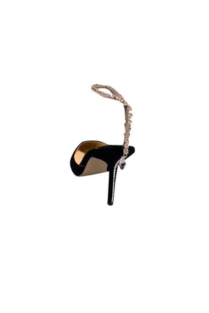 Off White Stiletto Ankle High Heel Sandals - KissProm