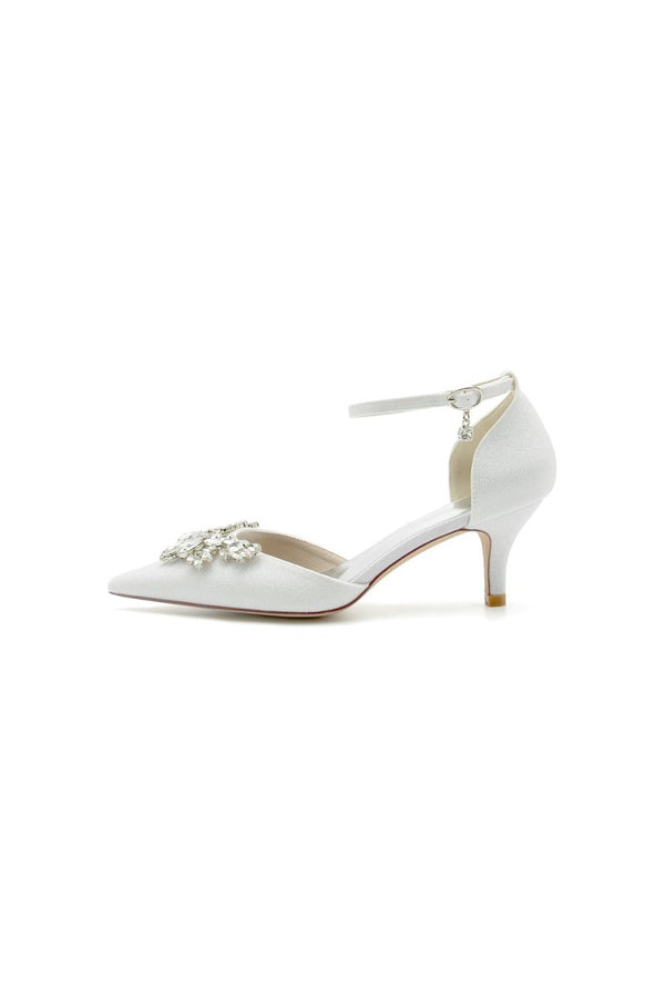 Stiletto Heel Glitter Crystal Wedding Shoes with Rhinestone - KissProm