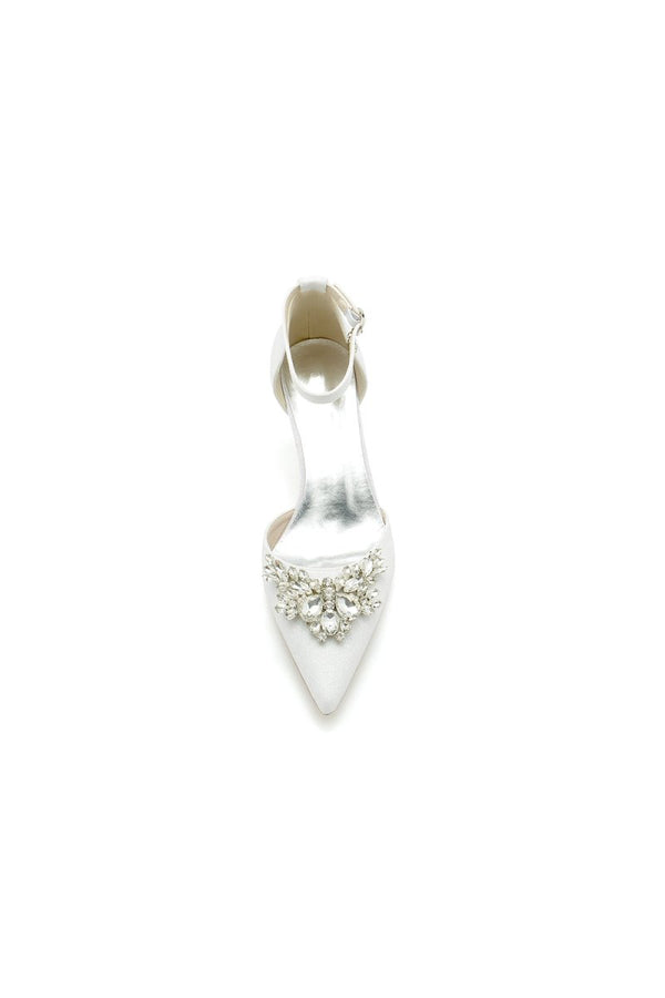 Stiletto Heel Glitter Crystal Wedding Shoes with Rhinestone - KissProm