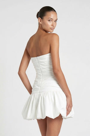 Strapless Ruched A-Line Graduation Dress With Ruffled – Graduation Dresses by KissProm | Available at KissProm