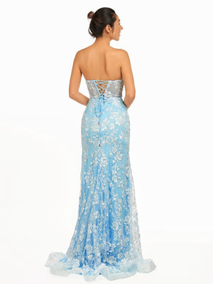 Alexandria |Mermaid Sweetheart Lace Prom Dress with Detachable Sleeves