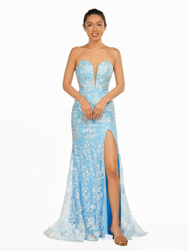 Alexandria |Mermaid Sweetheart Lace Prom Dress with Detachable Sleeves