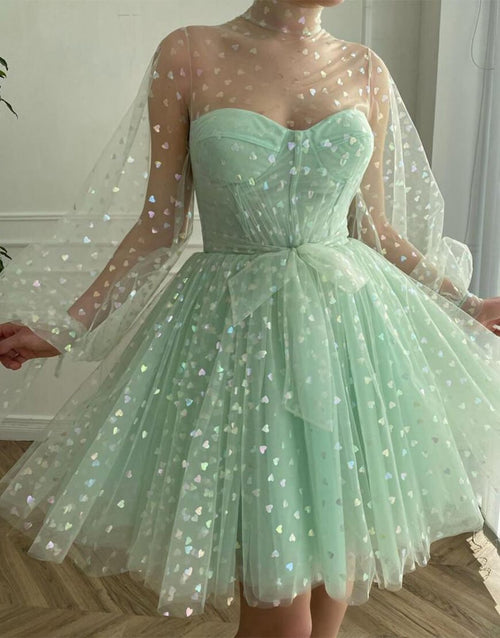Gemma | A-Line Corset Homecoming Dress with Sleeves