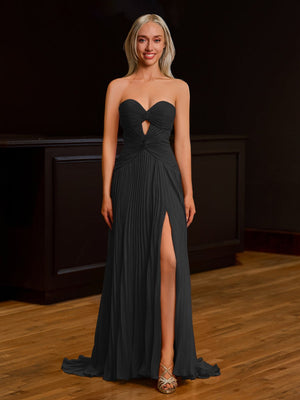 Sweetheart Keyhole Pleated A-Line Prom Dress – Prom Dress by KissProm | Available at KissProm