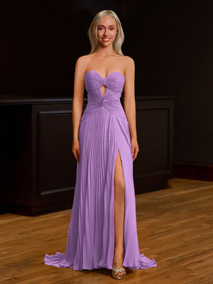 Sweetheart Keyhole Pleated A-Line Prom Dress – Prom Dress by KissProm | Available at KissProm