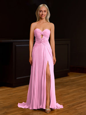 Sweetheart Keyhole Pleated A-Line Prom Dress – Prom Dress by KissProm | Available at KissProm
