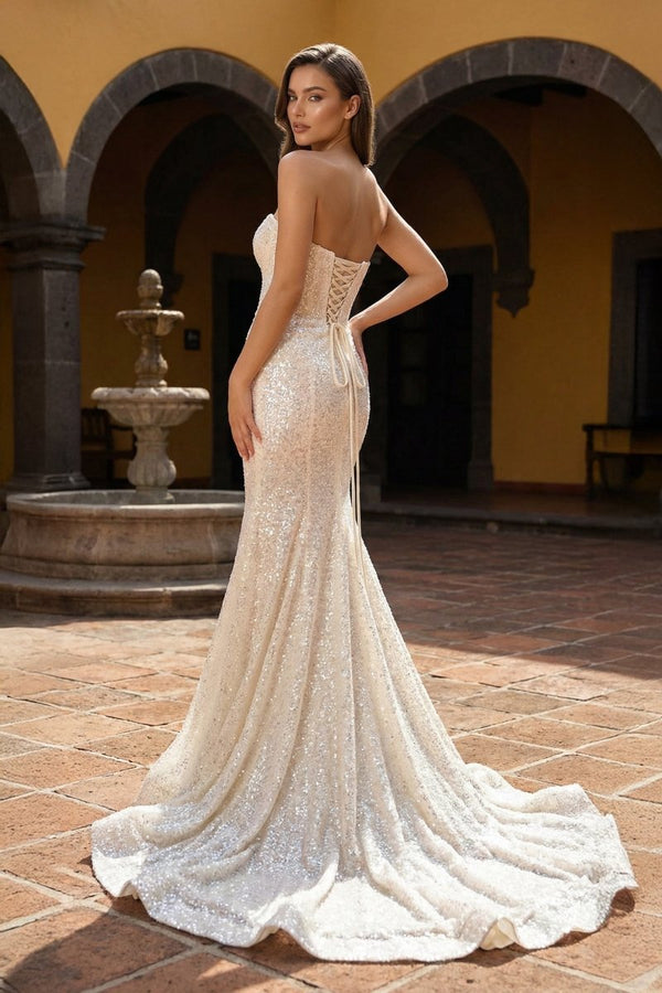 Mermaid Sweetheart Neck Sequins Prom Dress - KissProm