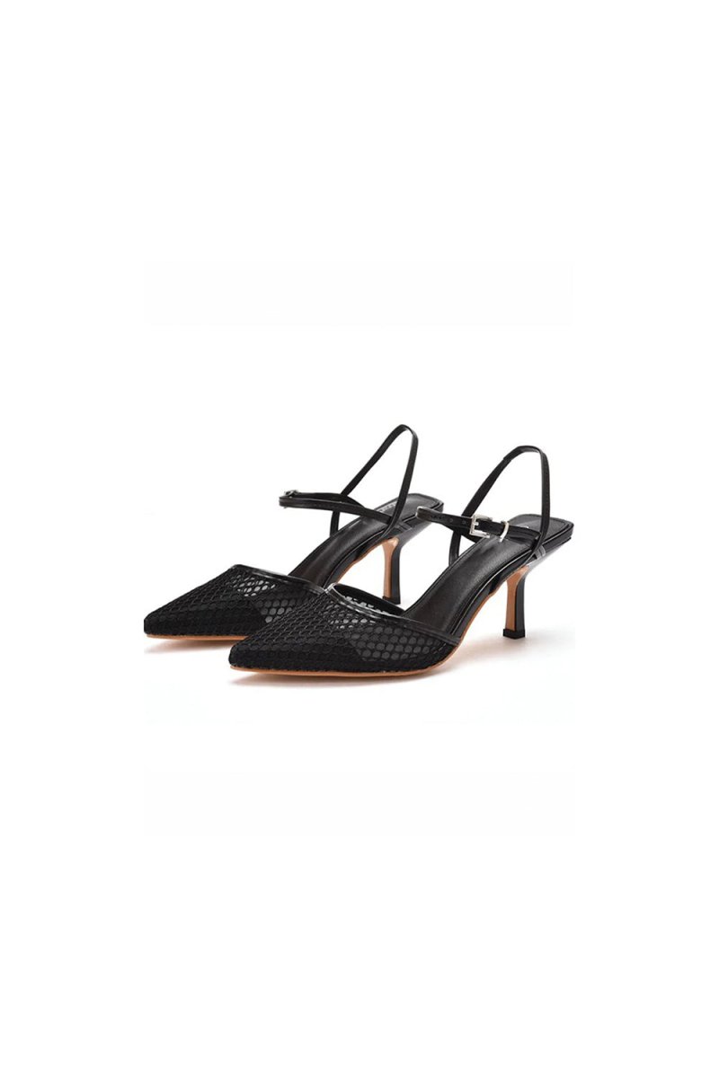 Women's Leatherette With Ankle Strap Closed Toe Stiletto Heel Wedding Shoes - KissProm