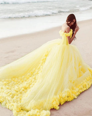Dodde | Off Shoulder Flowers Tulle Ball Gown Pink Quinceanera Dresses