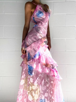 Yellow Spaghetti Straps Mermaid Long Prom Dress with Ruffles – Prom Dresses by KissProm | Available at KissProm